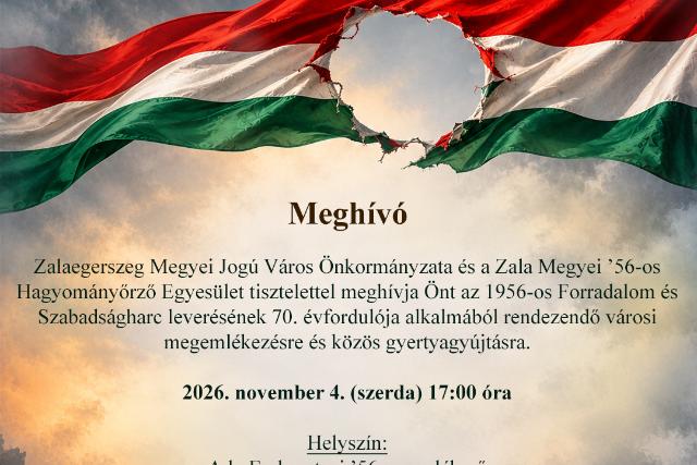 Városi megemlékezés lesz Zalaegerszegen, mutatjuk a közlekedési változásokat