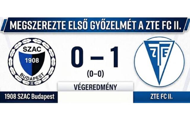 Megszerezte első győzelmét a ZTE FC II.