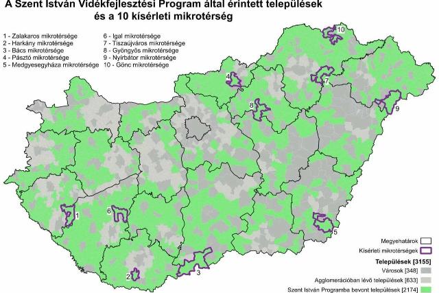 Ezzel a 100 településsel indul a Szent István Vidékfejlesztési Program