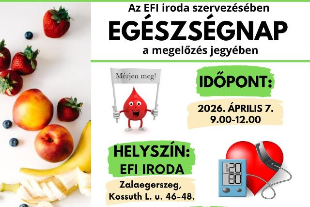 Ingyenes egészségnap a zalaegerszegi EFI-ben