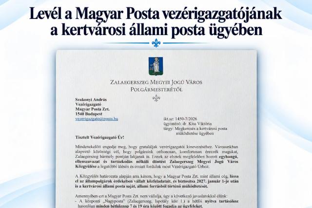 A Magyar Posta vezérigazgatójához fordult a kertvárosi állami posta ügyében Balaicz Zoltán