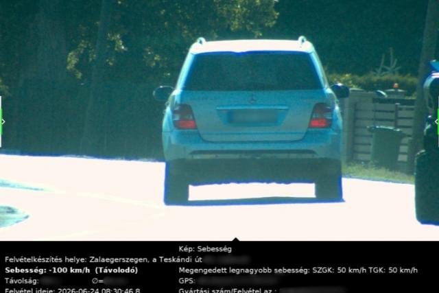 Duplázott a gyorshajtó: 50 helyett 100-zal ment Zalaegerszegen