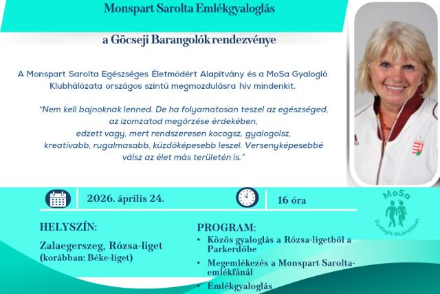 Emlékgyaloglás Monspart Sarolta tiszteletére Zalaegerszegen