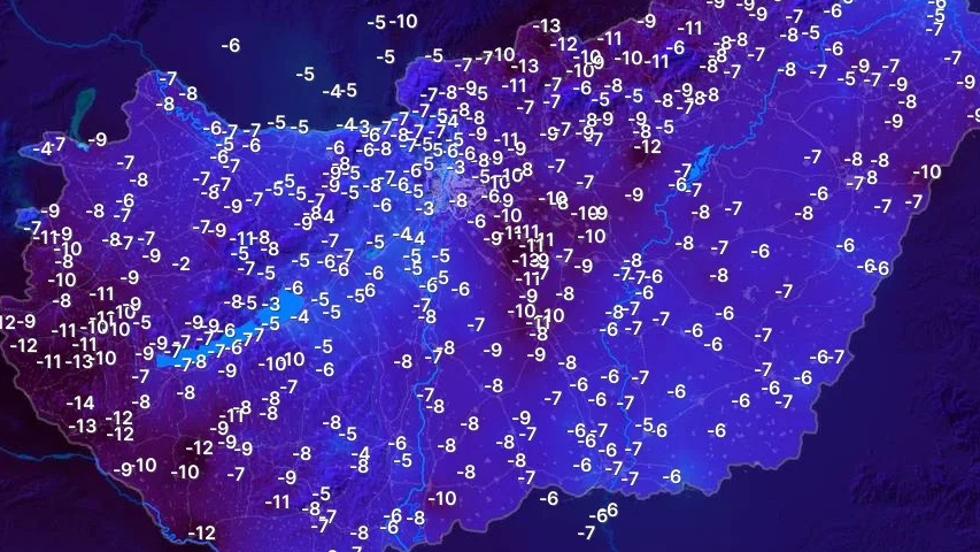 Majdnem -14 fok volt az v eddigi leghidegebb reggeln