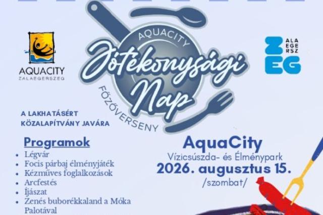 Jótékonysági családi nap és főzőverseny várja a látogatókat az AquaCityben