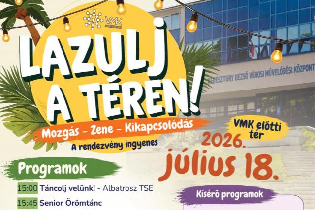 Lazulj a téren! – Koncertekkel és családi programokkal várják a zalaegerszegieket